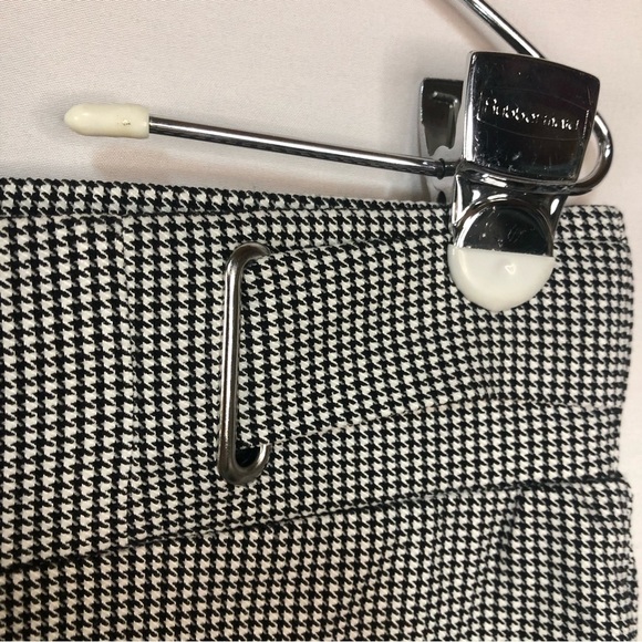 Retrology Women’s Petite Pull On Pant Houndstooth Wide Waist Tapered Silver Trim - Picture 6 of 8